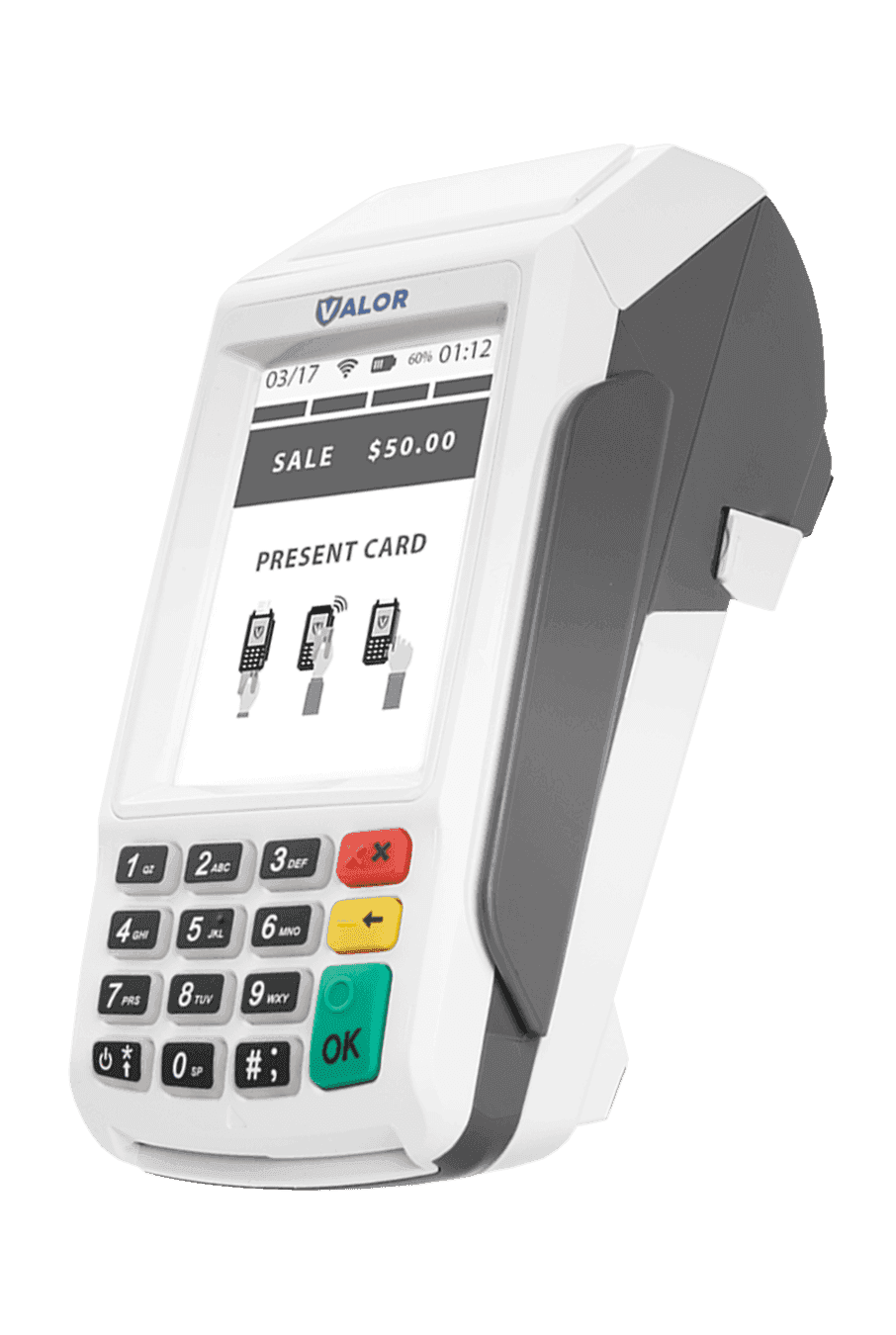 A countertop payment terminal